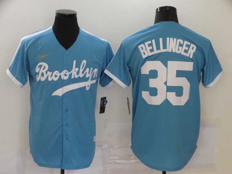 Men's Los Angeles Dodgers Cody Bellinger #35 Light Blue Baseball Jersey